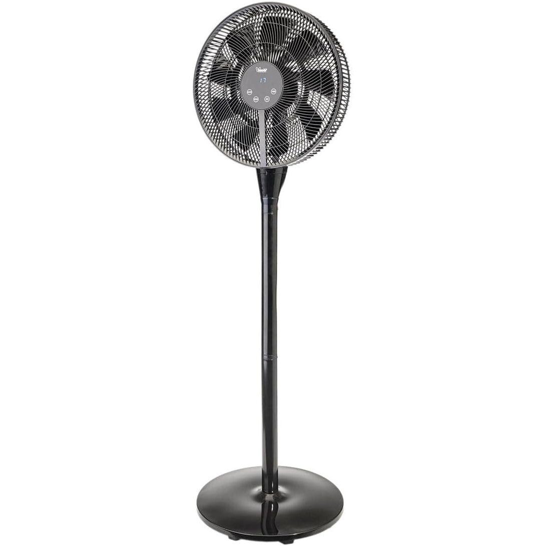 bimar VP458T Ventilatore a piantana slim.Silenzioso notte con telecomando Motore AC/DC Basso consumo,8 velocità,Timer 12h, Con display, Regolabile con due altezze,Diametro 40 cm. H1,30 9 pale. 25W