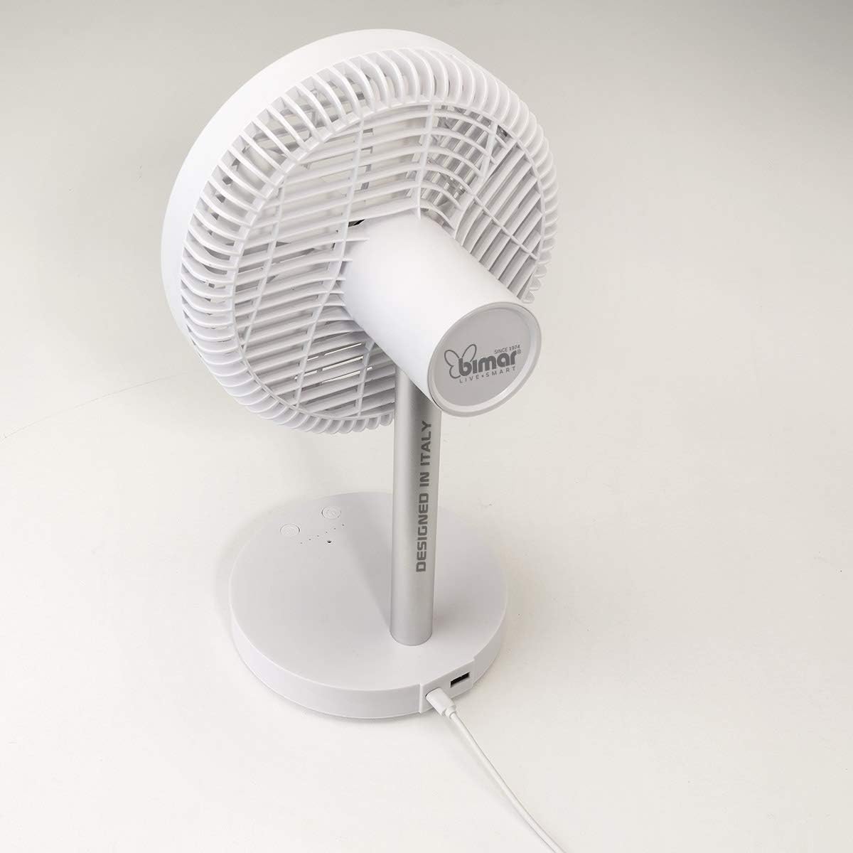 BIMAR VD200 Ventilatore da tavolo 20 cm, Ventilatore Smart con batteria ricaricabile, Ventilatore Wifi con App iOS e Android, Ventilatore wireless, controllo vocale