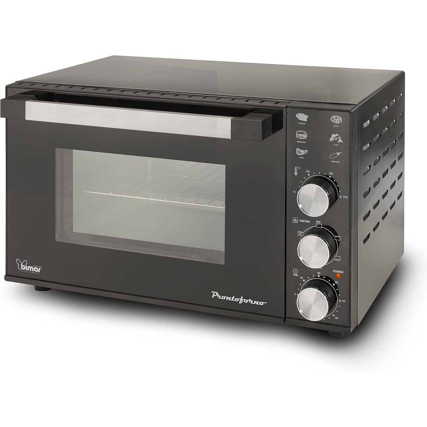 Bimar B300 Forno Elettrico 30 Litri, Prontoforno Elettrico Ventilato, cottura combinata o statica, Timer, Pareti autopulenti Potenza 1800W, Doppio vetro.Luce interna.Termostato regolabile