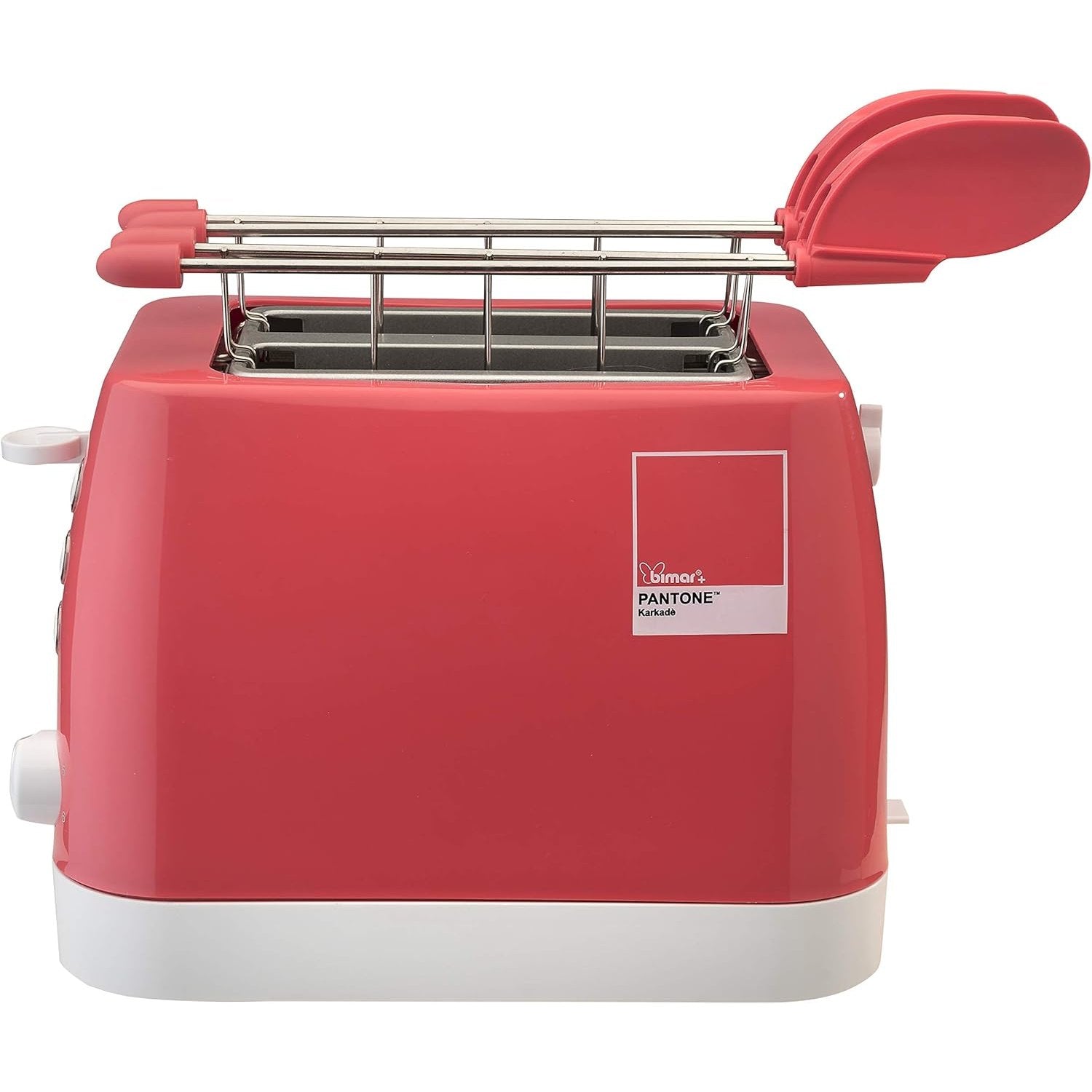 Bimar PMS150 Tostapane Elettrico Pantone con Pinze in Acciaio Inox, Corpo in Plastica con Base Avvolgicavo, Pinza a Misura tostapane per toast Farciti, Supporto Inox Scalda Brioche, Colore Karkadè