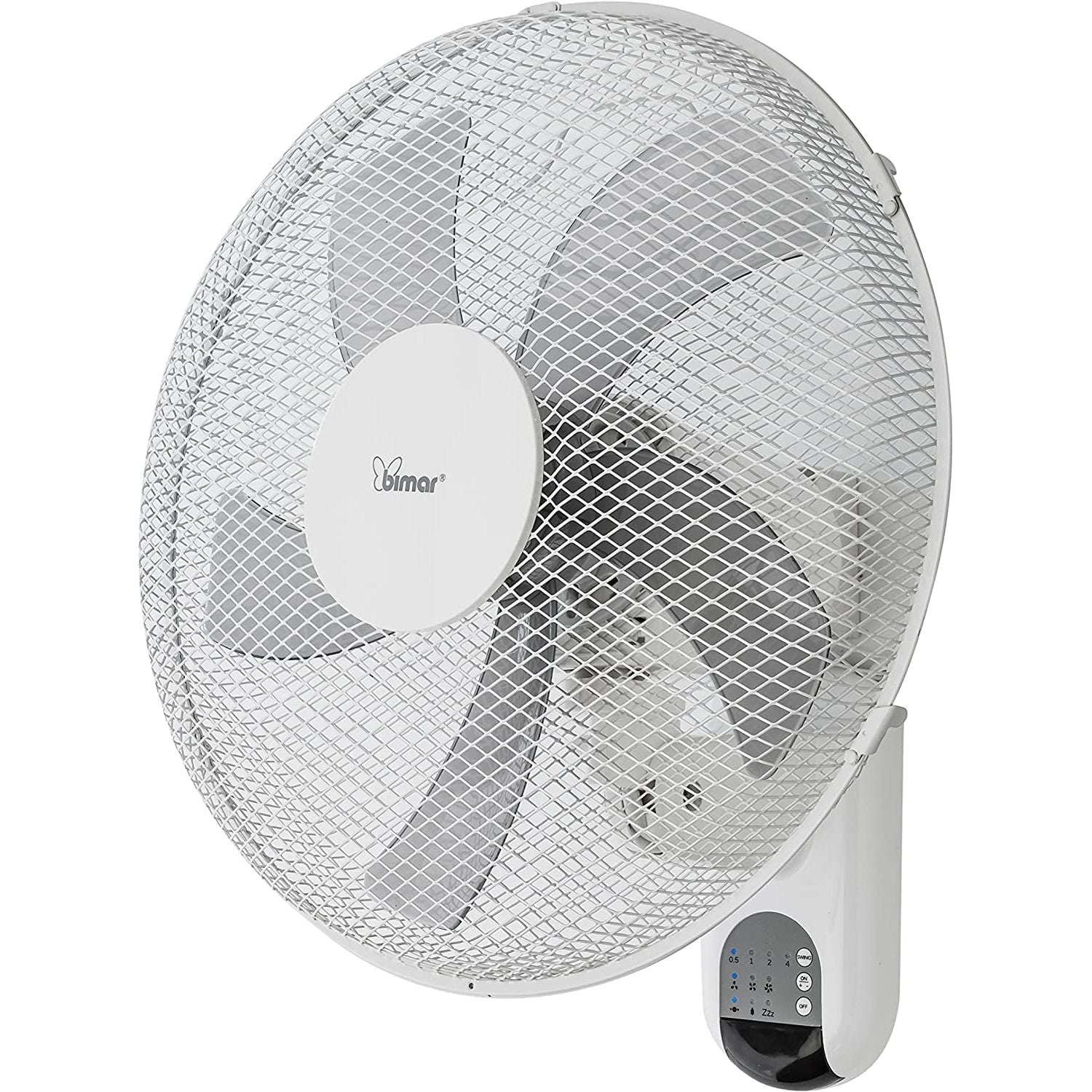 Bimar VM44 Ventilatore da Parete con Telecomando, Elica a 5 Pale Ø40cm, Comandi Elettronici e Telecomando 3 velocità e 3 modalità, Oscillazione Destra Sinistra, Kit Fissaggio Incluso