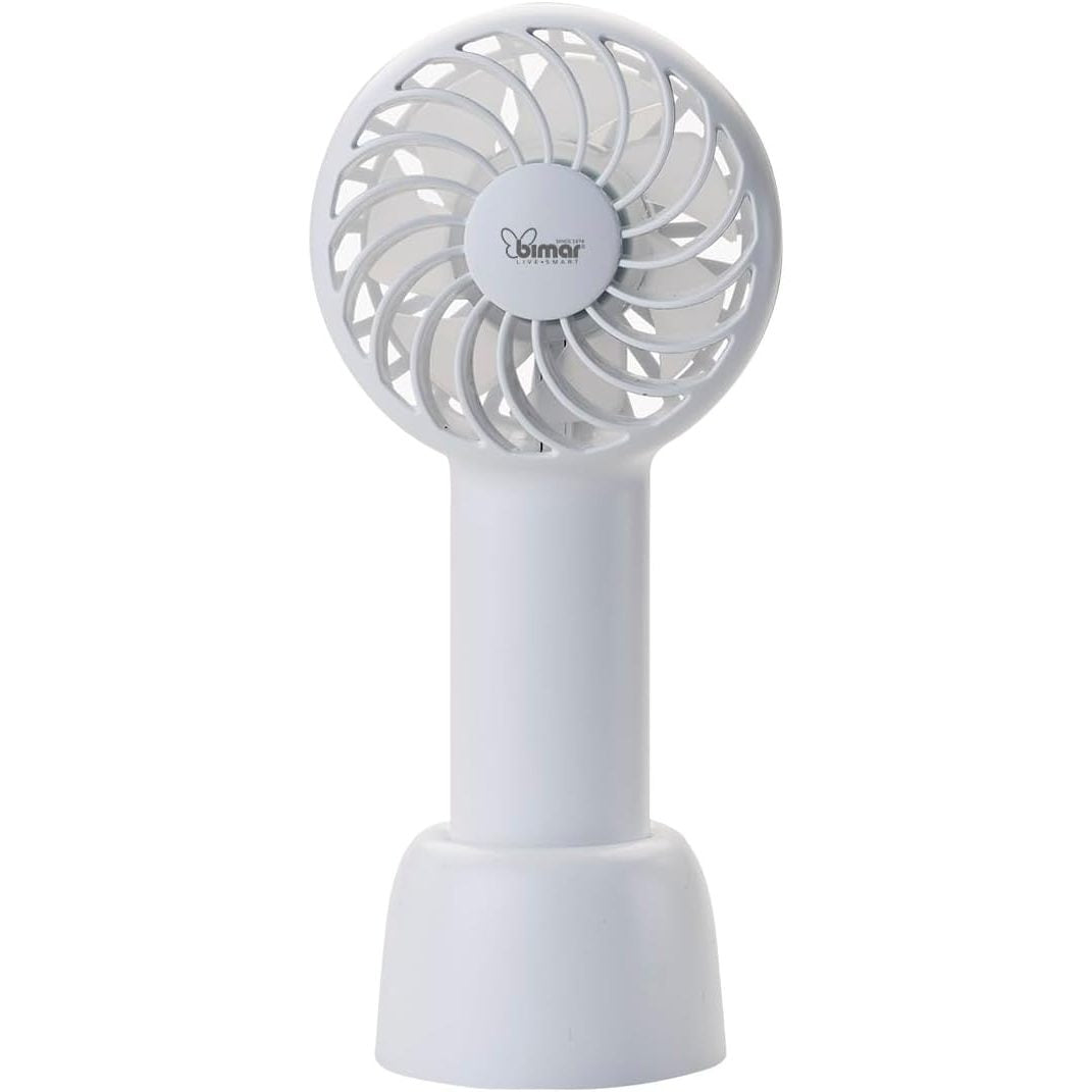 bimar VA50 Ventilatore Portatile, Mini ventilatore usb, Mini ventilatore portatile, Regolazione Intensità e Modalità dell’Aria, Da Tavolo, Con Supporto di Appoggio, 3 Velocità