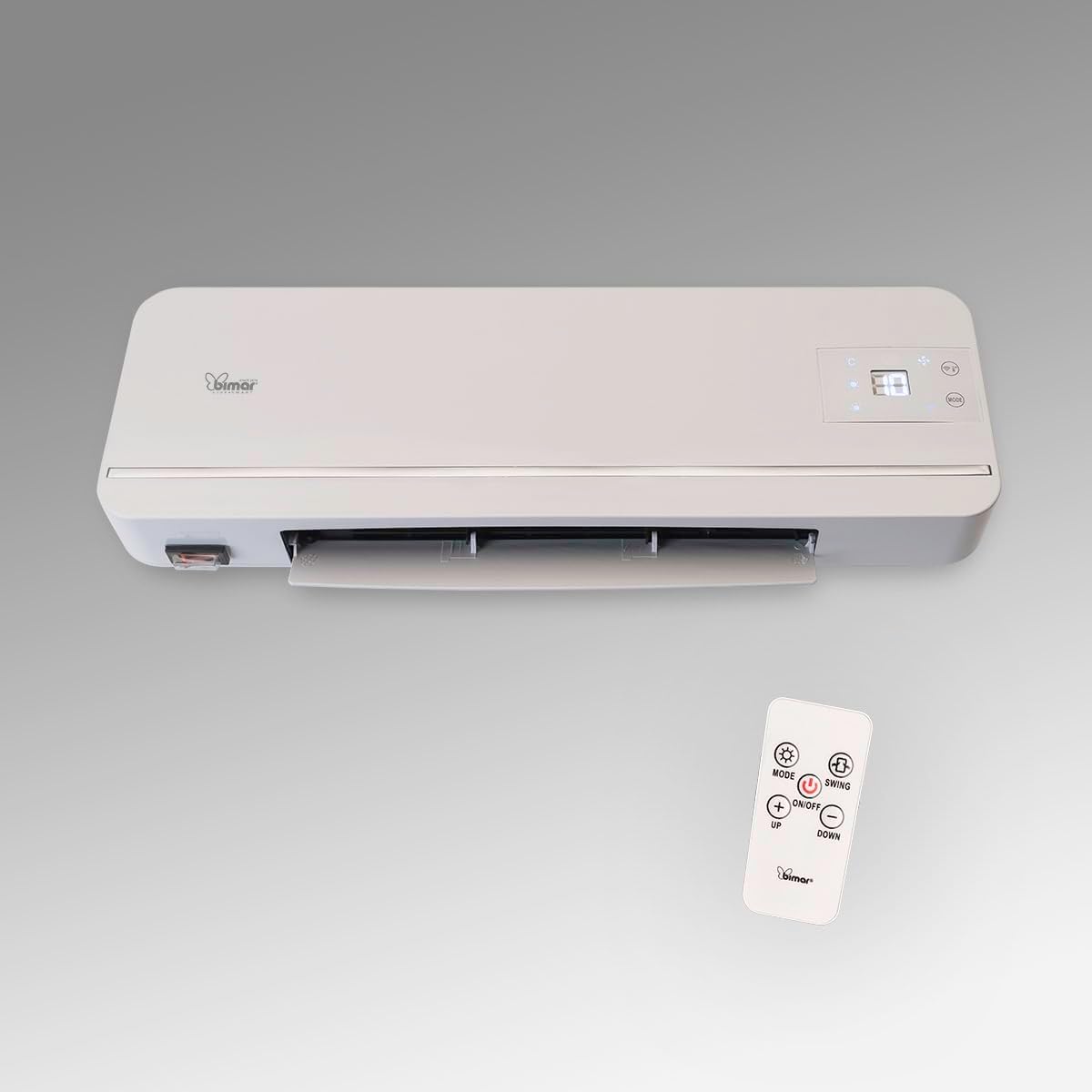 Bimar HP131 Termoventilatore a Parete Wi-Fi, Eroga Potenza in Base alla Temperatura Ambiente. Termoventilatore con Telecomando, App, Controllo Vocale, Programmatore e Oscillazione Automatica