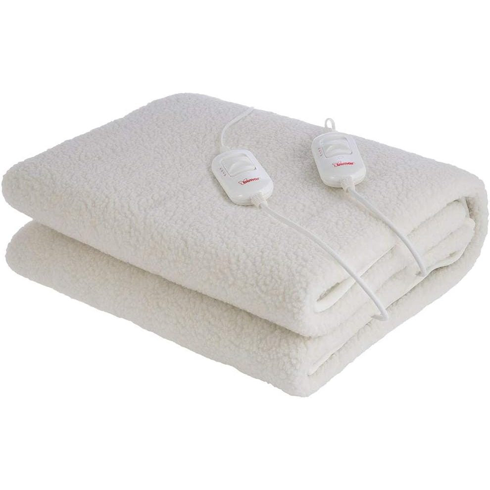 bimar SCL12A Scaldaletto Matrimoniale Termico Pisolo, 2 Piazze 160x140cm, Coperta elettrica in Tessuto Lana Sintetica. Riscaldamento Rapido 3 Livelli di Temperatura, Protezione da Surriscaldamento
