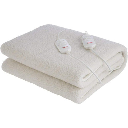 bimar SCL12A Scaldaletto Matrimoniale Termico Pisolo, 2 Piazze 160x140cm, Coperta elettrica in Tessuto Lana Sintetica. Riscaldamento Rapido 3 Livelli di Temperatura, Protezione da Surriscaldamento