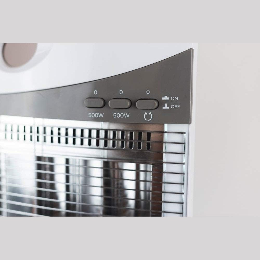 bimar HR301 Stufetta elettrica Basso consumo Infrarossi al Carbonio, Stufa Elettrica per Ambienti Interni, Resistenze Verticali Fibra di Carbonio, Oscillazione DX/SX, 2 potenze Riscaldamento