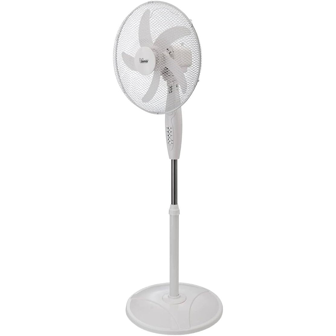 bimar VP43T Ventilatore a Piantana Elettronico 40 cm con Telecomando e Timer. Elica con 5 Pale, Oscillazione Automatica, Inclinazione Alto Basso, Motore da 40W, Altezza Regolabile (max 123 cm)