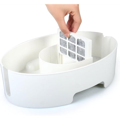 Bimar HI.PET PFC1 Fontanella per gatti e cani con Ciotola per Cibo, Dispenser Acqua da 3 Litri con Filtri carbone attivo per Ridurre Odori, Ciotola in ABS 0,8L con Scala Graduata e Comoda Impugnatura