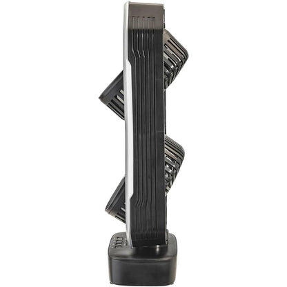 bimar VTR2 Ventilatore portatile, Ventilatore da tavolo, Ventilatore senza filo, Bi-elica, autonomia 6 h½, 3 velocità, Timer 8h, Con telecomando, 2 Ventole orientabili, Cavo USB