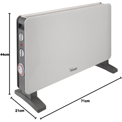Bimar HC513 Termoconvettore a Convezione Naturale in Filo Metallico con Programmatore 24h, Stufa Elettrica con Ventilatore Turbo 2000W, 2 Potenze di Riscaldamento, Termostato Regolabile, Silenzioso