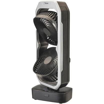 bimar VTR2 Ventilatore portatile, Ventilatore da tavolo, Ventilatore senza filo, Bi-elica, autonomia 6 h½, 3 velocità, Timer 8h, Con telecomando, 2 Ventole orientabili, Cavo USB