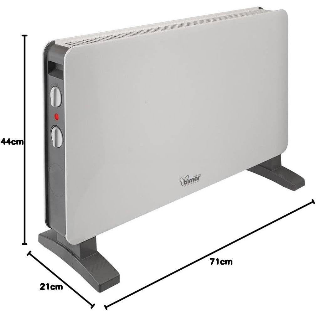 Bimar HC512 Termoconvettore a Convezione Naturale in Filo Metallico, Stufa Elettrica con Ventilatore Turbo 2000W, 2 Potenze di Riscaldamento, Termostato Regolabile, Silenzioso e Trasportabile