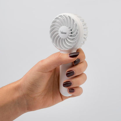 bimar VA50 Ventilatore Portatile, Mini ventilatore usb, Mini ventilatore portatile, Regolazione Intensità e Modalità dell’Aria, Da Tavolo, Con Supporto di Appoggio, 3 Velocità