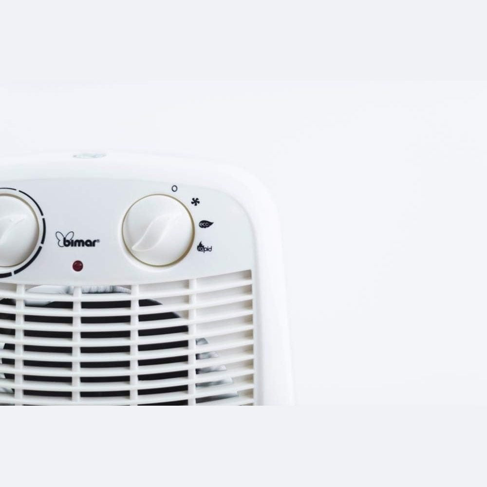 bimar HF195 Stufa elettrica Termoventilatore Elettrico da 2000W a Basso Consumo con Termostato Regolabile e Oscillazione Destra Sinistra, Corpo in Plastica con Maniglia Integrata