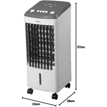 Bimar VR25 Raffrescatore, Ventilatore, Purificatore d'Aria 3 in 1, Oscillazione Automatica Dx/Sx, 3 Velocità, Serbatoio 4 Litri, Filtri Rimovibili - 80W