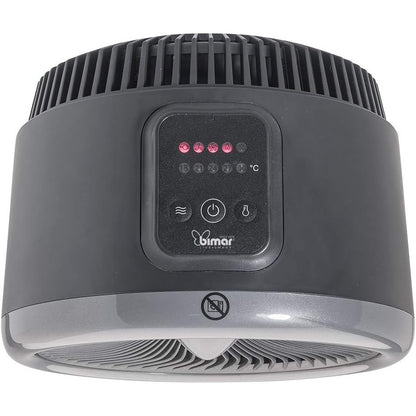 bimar HF205 Stufetta Elettrica, Termoventilatore da Bagno e Ventilatore Ciclonico Elettrico duplice Funzione a Basso Consumo, 2 Potenze Riscaldanti, Corpo in Plastica con Maniglia