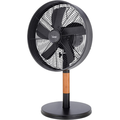 bimar VTM310 Ventilatore da Tavolo in Legno e Metallo 35W, Elica Ø 30cm con 5 Pale in Alluminio, Pannello Comandi con Manopola, Ventilatore Silenzioso a 3 Velocità, Orientabile Dx Sx (Tavolo)