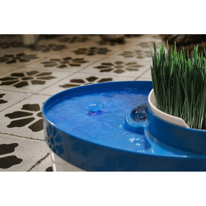 Bimar HI.PET PFC1 Fontanella per gatti e cani con Ciotola per Cibo, Dispenser Acqua da 3 Litri con Filtri carbone attivo per Ridurre Odori, Ciotola in ABS 0,8L con Scala Graduata e Comoda Impugnatura