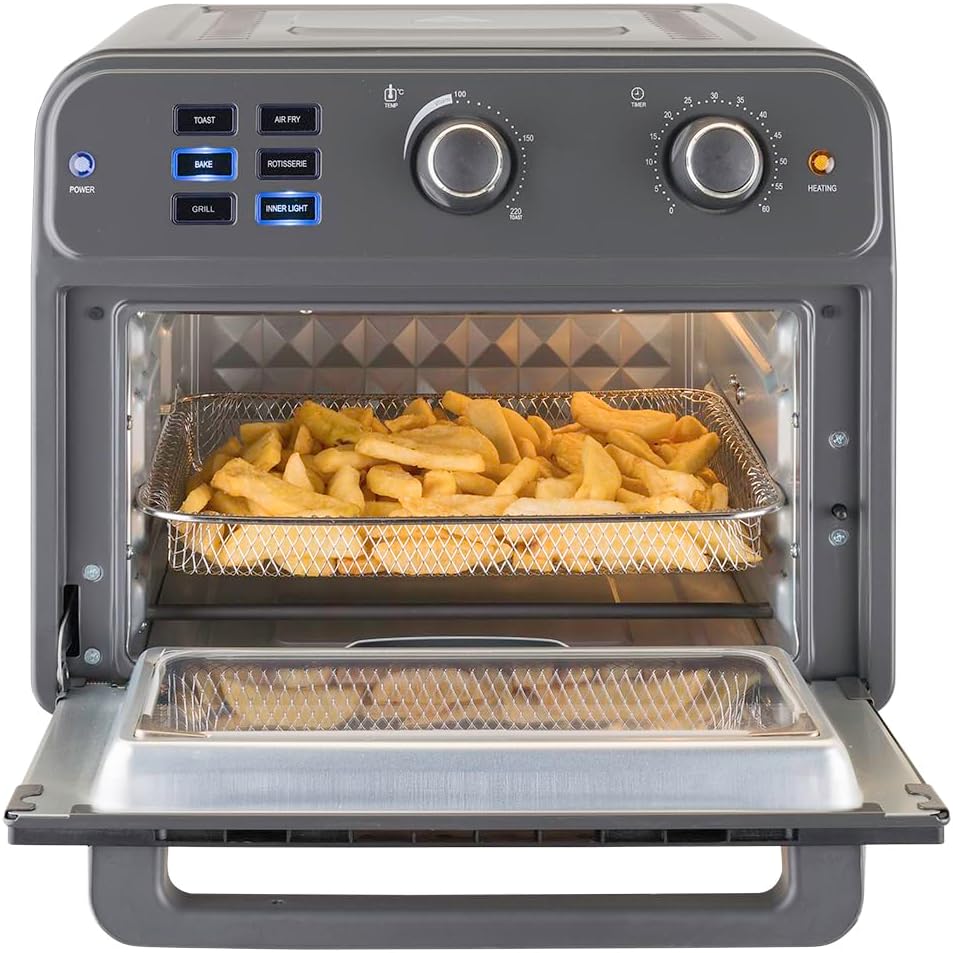 Bimar B220 Friggitrice ad aria, Fornetto elettrico cottura Air Fry, Forno elettrico Prontoforno ventilato 22 litri, Potenza 1800 W, Temperatura max 220°C, 5 programmi di cottura, Frittura senza olio