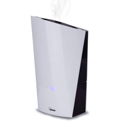 Bimar UM5 Umidificatore Ultrasuoni per Ambiente 1,3L, Silenzioso, Vaporizzatore Nebbia, Purificatore Aria con 2 modalità di Vapore, Automatico, per Bambino, Rinfrescante, Casa e Ufficio, Diffusore