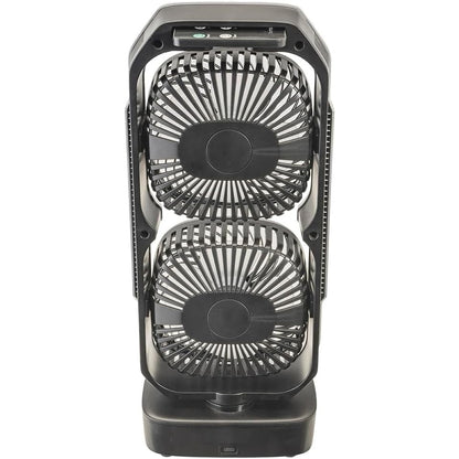 bimar VTR2 Ventilatore portatile, Ventilatore da tavolo, Ventilatore senza filo, Bi-elica, autonomia 6 h½, 3 velocità, Timer 8h, Con telecomando, 2 Ventole orientabili, Cavo USB