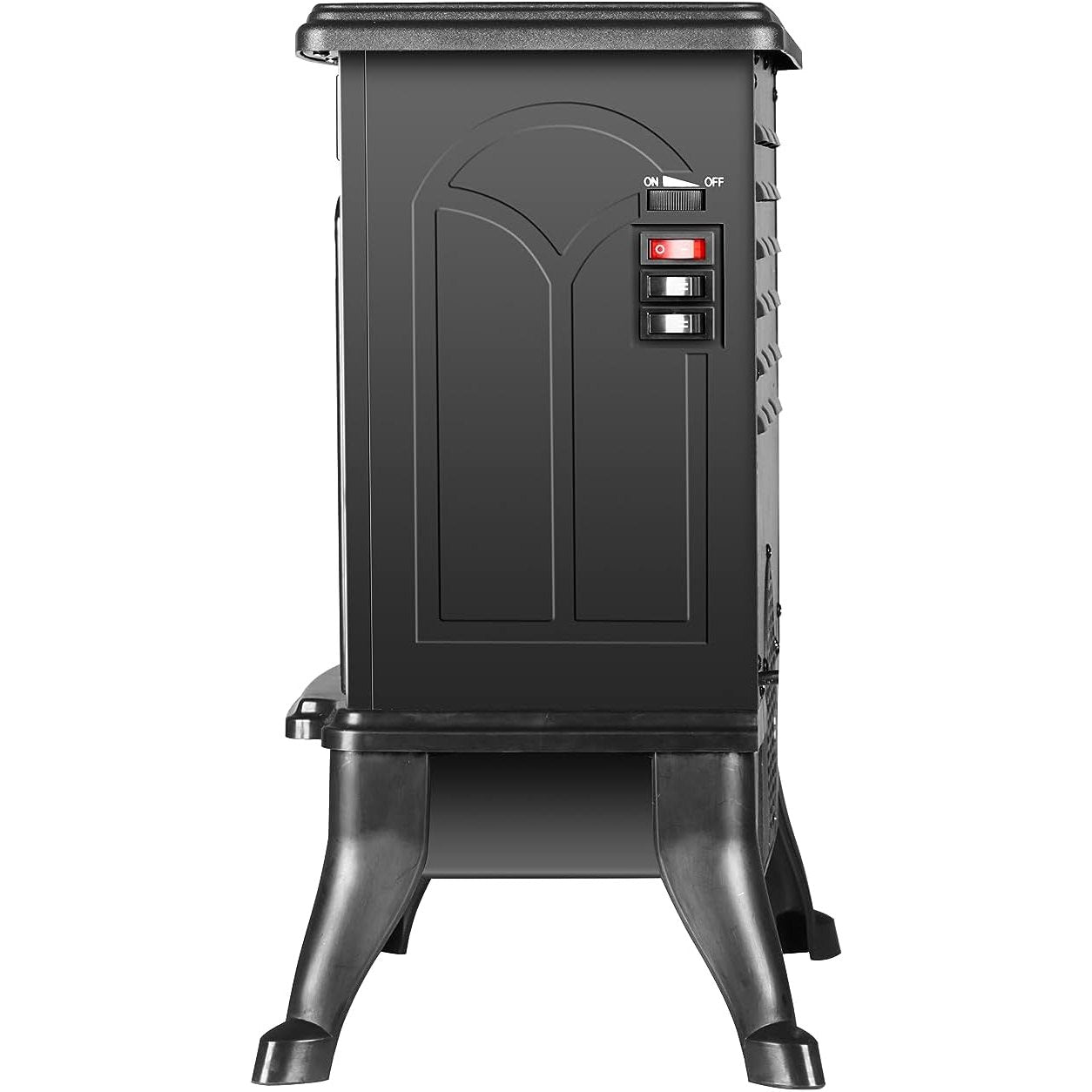 Bimar HFP02 Caminetto Elettrico da Pavimento con Effetto Fiamma Camino con Termoventilatore Resistenza Ceramica PTC a Basso Consumo, Termostato Regolabile e 2 Potenze di Riscaldamento