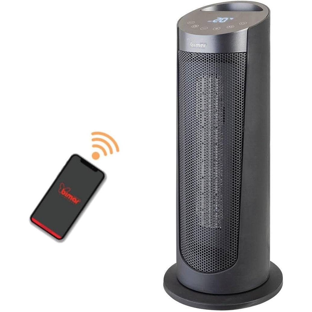Bimar HP130 Termoventilatore a Colonna Wi-Fi e Bluetooth, Controllo Vocale Compatibile con Alexa e Google Assistant. Stufetta Elettrica a Basso Consumo, 2 Potenze di Riscaldamento, Timer, Telecomando
