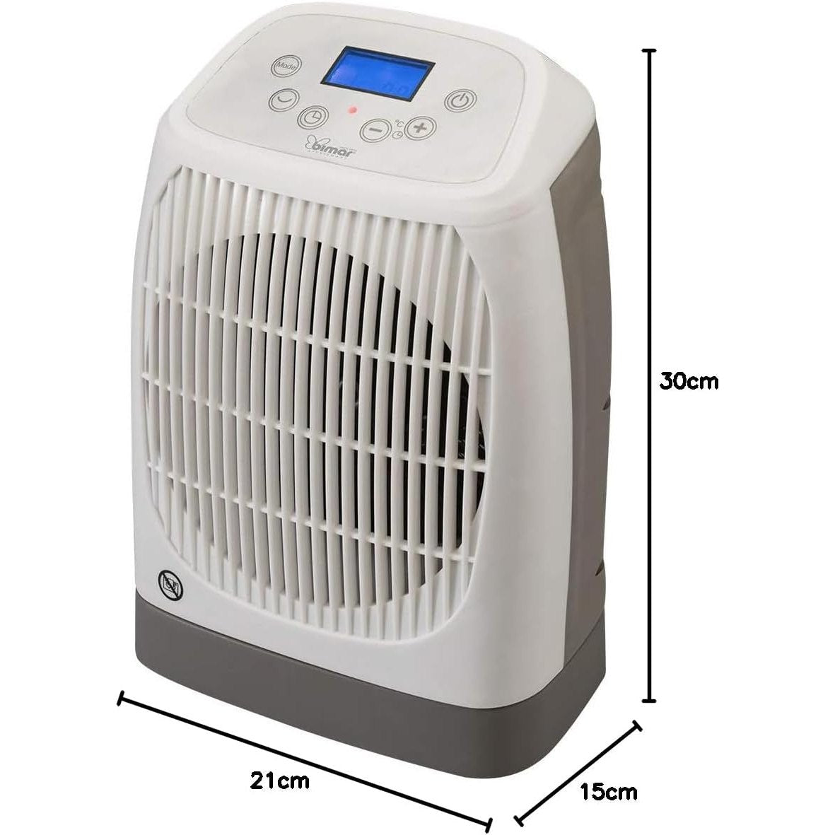 Bimar HF206 Stufetta Elettrica Basso Consumo, Termoventilatore Basso Consumo, Wi-Fi, Controllo Vocale Compatibile con Google Assistant e Amazon Alexa