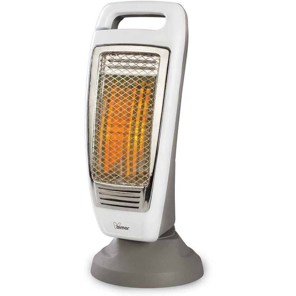 bimar HR310 Stufa Elettrica Radiante da 400W, stufetta elettrica Basso consumo per Ambienti Piccoli, 2 Potenze di Riscaldamento, Oscillazione DX/SX Inclinazione Alto/Basso, scaldino Elettrico Bagno