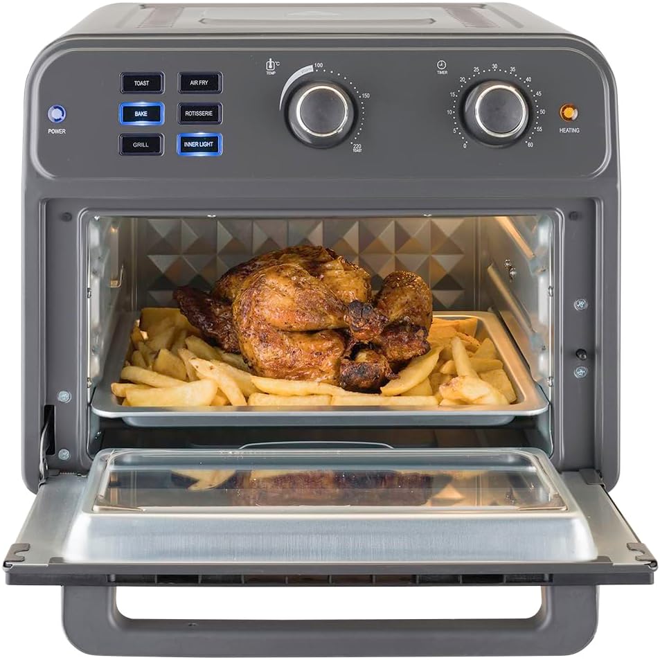Bimar B220 Friggitrice ad aria, Fornetto elettrico cottura Air Fry, Forno elettrico Prontoforno ventilato 22 litri, Potenza 1800 W, Temperatura max 220°C, 5 programmi di cottura, Frittura senza olio