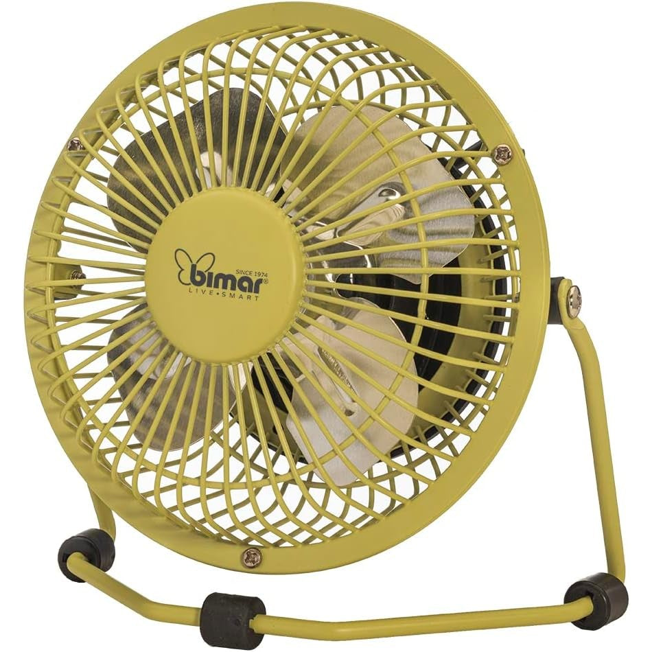 bimar VT8 Mini Ventilatore da Tavolo con Connessione USB. Ventilatore da Tavolo Elica Ø 10 cm con 4 Pale, Inclinazione Orientabile Alto e Basso, Motore DC Silenzioso 3W