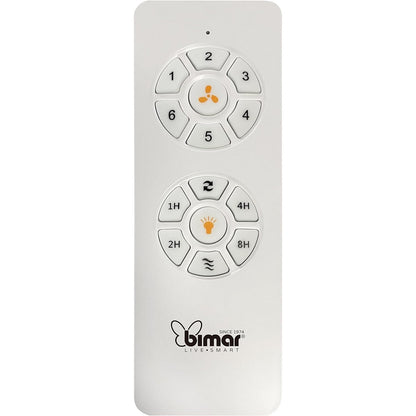 bimar Wi-Fi Ventilatore da soffitto, Ventilatore soffitto, con 3 Pale, Timer da 1 a 8 ore, Ventilatore con Telecomando, App e Controllo Vocale, Motore Silenzioso (Ø 132)
