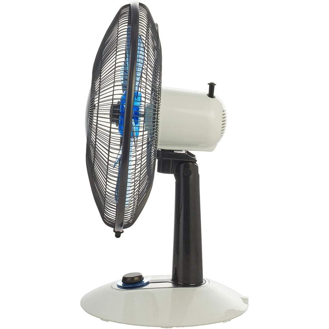 Bimar VT455 Ventilatore da Tavolo Silenzioso 60W, Elica Ø 40cm con 3 Pale in Alluminio, Pannello Comandi con Manopola Retroilluminata, Ventilatore da Scrivania a 3 Velocità, Orientabile Alto e Basso