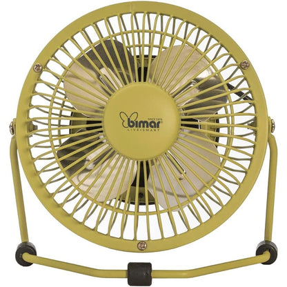 bimar VT8 Mini Ventilatore da Tavolo con Connessione USB. Ventilatore da Tavolo Elica Ø 10 cm con 4 Pale, Inclinazione Orientabile Alto e Basso, Motore DC Silenzioso 3W
