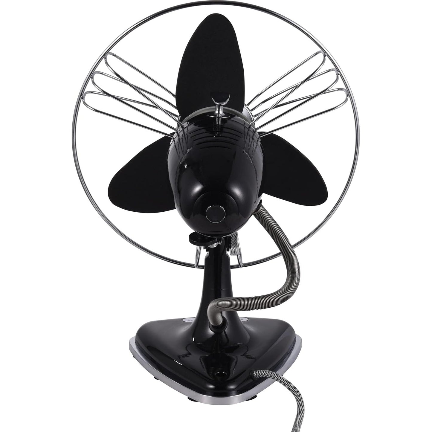 bimar VTM34.NE Ventilatore da Tavolo Vintage 35W, Corpo in Metallo, Elica Ø 30cm con 3 Pale in EVA, Comandi Vintage con Levetta Selettore 3 Velocità, Orientabile Destra Sinistra