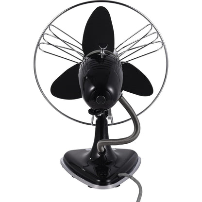 bimar VTM34.NE Ventilatore da Tavolo Vintage 35W, Corpo in Metallo, Elica Ø 30cm con 3 Pale in EVA, Comandi Vintage con Levetta Selettore 3 Velocità, Orientabile Destra Sinistra
