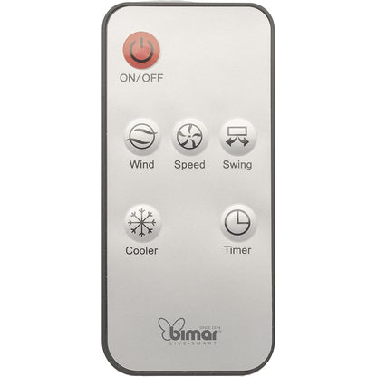 Bimar VR35 Raffrescatore, Ventilatore, Purificatore d'Aria 3 in 1, Oscillazione Automatica Dx/Sx, Funzione Rinfrescante e 3 Velocità, Serbatoio 7 Litri, 8 ore di Aria Fresca, Filtri Rimovibili