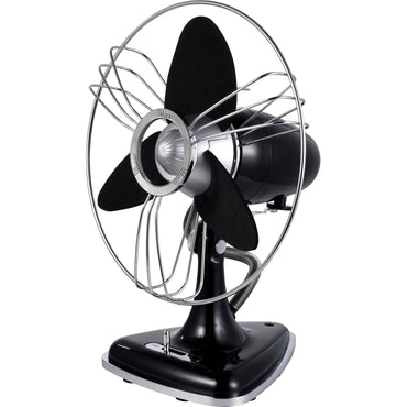 bimar VTM34.NE Ventilatore da Tavolo Vintage 35W, Corpo in Metallo, Elica Ø 30cm con 3 Pale in EVA, Comandi Vintage con Levetta Selettore 3 Velocità, Orientabile Destra Sinistra