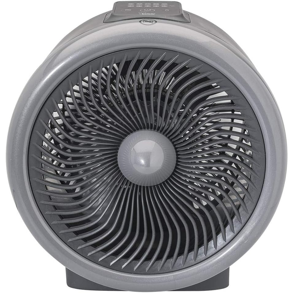 bimar HF205 Stufetta Elettrica, Termoventilatore da Bagno e Ventilatore Ciclonico Elettrico duplice Funzione a Basso Consumo, 2 Potenze Riscaldanti, Corpo in Plastica con Maniglia