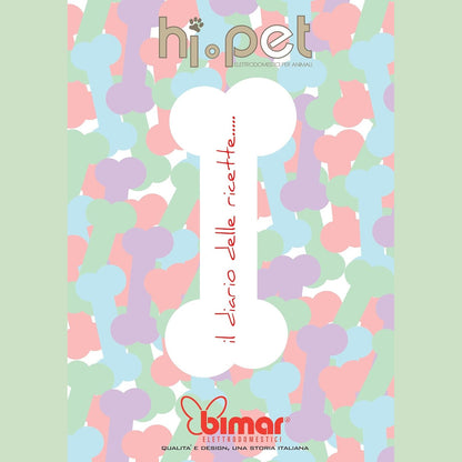 bimar Hi.Pet PBM1 Tostiera Elettrica con Ricettario, Biscotti per Cani e Gatti, Piastra Orizzontale per crocchette per Animali, Stampo 4 Pezzi, Corpo Termoresistente, Base con Gommini Anti-Graffio