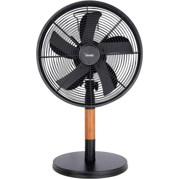 bimar VTM310 Ventilatore da Tavolo in Legno e Metallo 35W, Elica Ø 30cm con 5 Pale in Alluminio, Pannello Comandi con Manopola, Ventilatore Silenzioso a 3 Velocità, Orientabile Dx Sx (Tavolo)