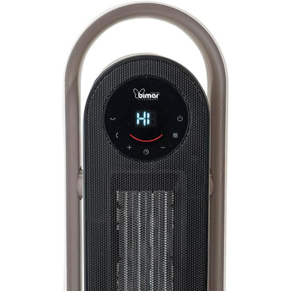 Bimar HP132 Termoventilatore PTC a Colonna 3D Elettronico, Stufetta 2000W a Basso Consumo con Telecomando e Timer 24h, Termostato Regolabile e 2 Potenze di Riscaldamento, Oscillazione Automatica