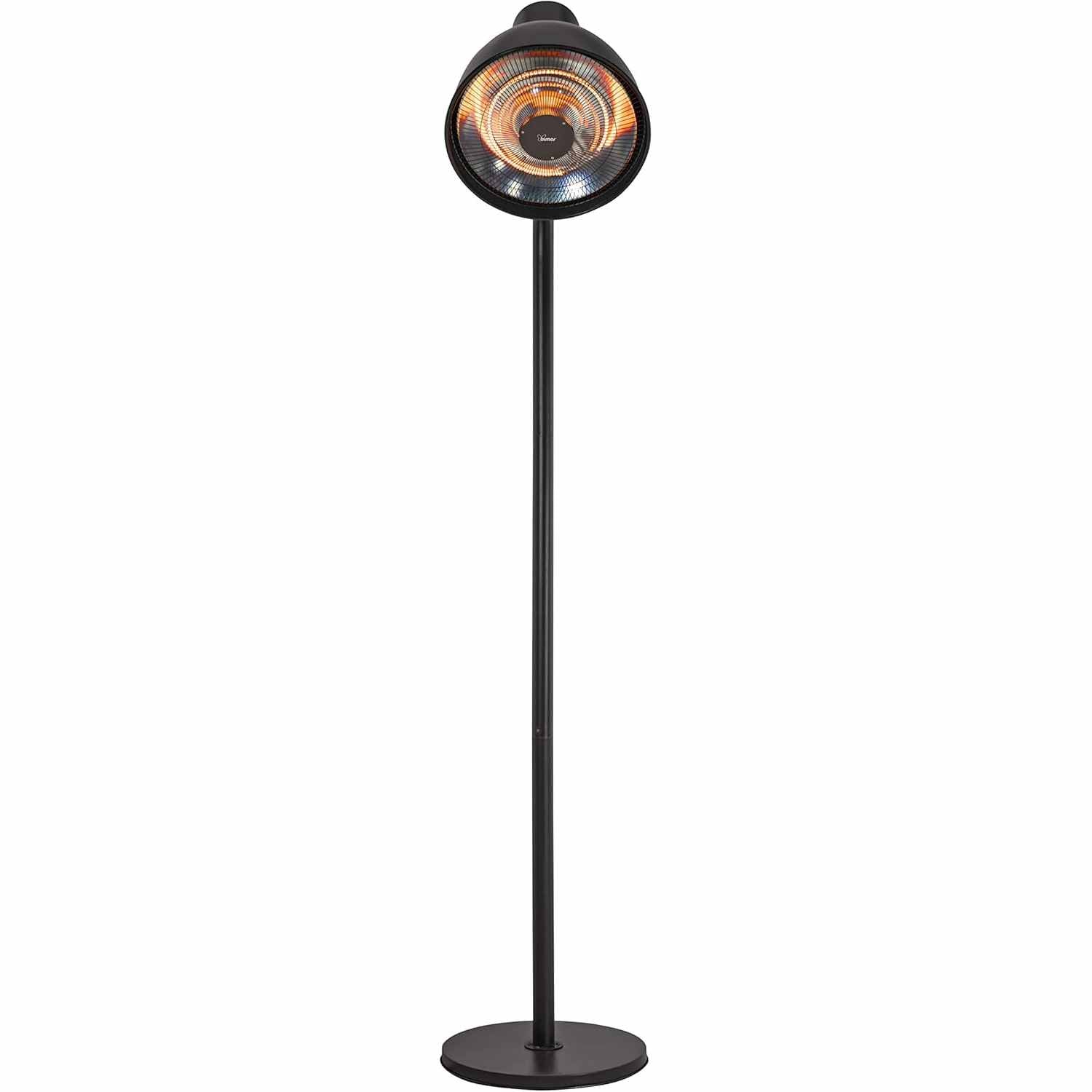 bimar HR311 Stufa elettrica da Esterno, stufetta Alogena Radiante a Piantana, Lampada Riscaldante Elettrica per Esterno Potenza 2000W, 3 Potenze di Riscaldamento, in Alluminio, Orientabile Alto/Basso
