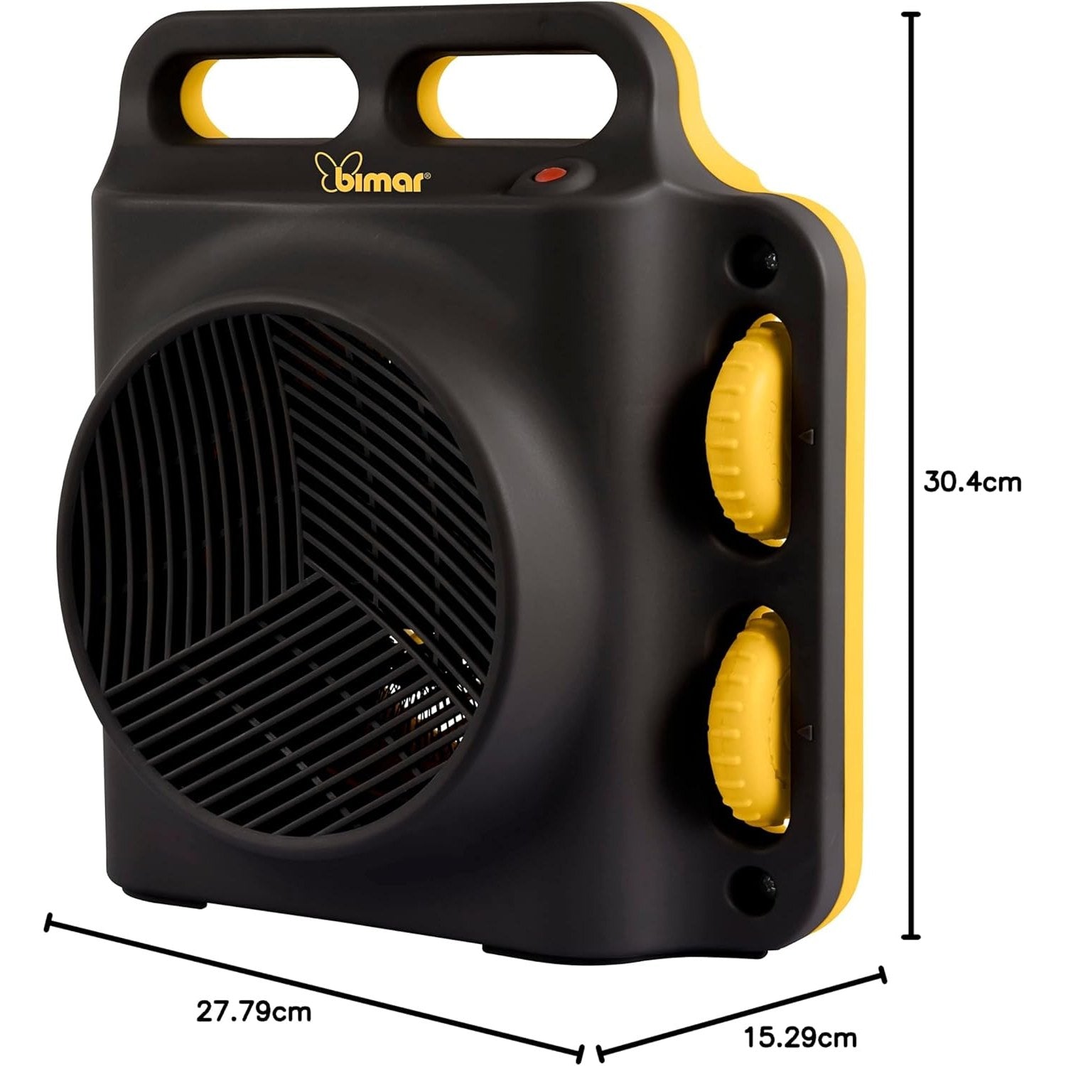 Bimar HF208 Stufa Elettrica Termoventilatore Elettrico da 2000W con Termostato Regolabile, Funzione Ventilazione e 2 Potenze di Riscaldamento. Corpo in Plastica con Maniglia Integrata