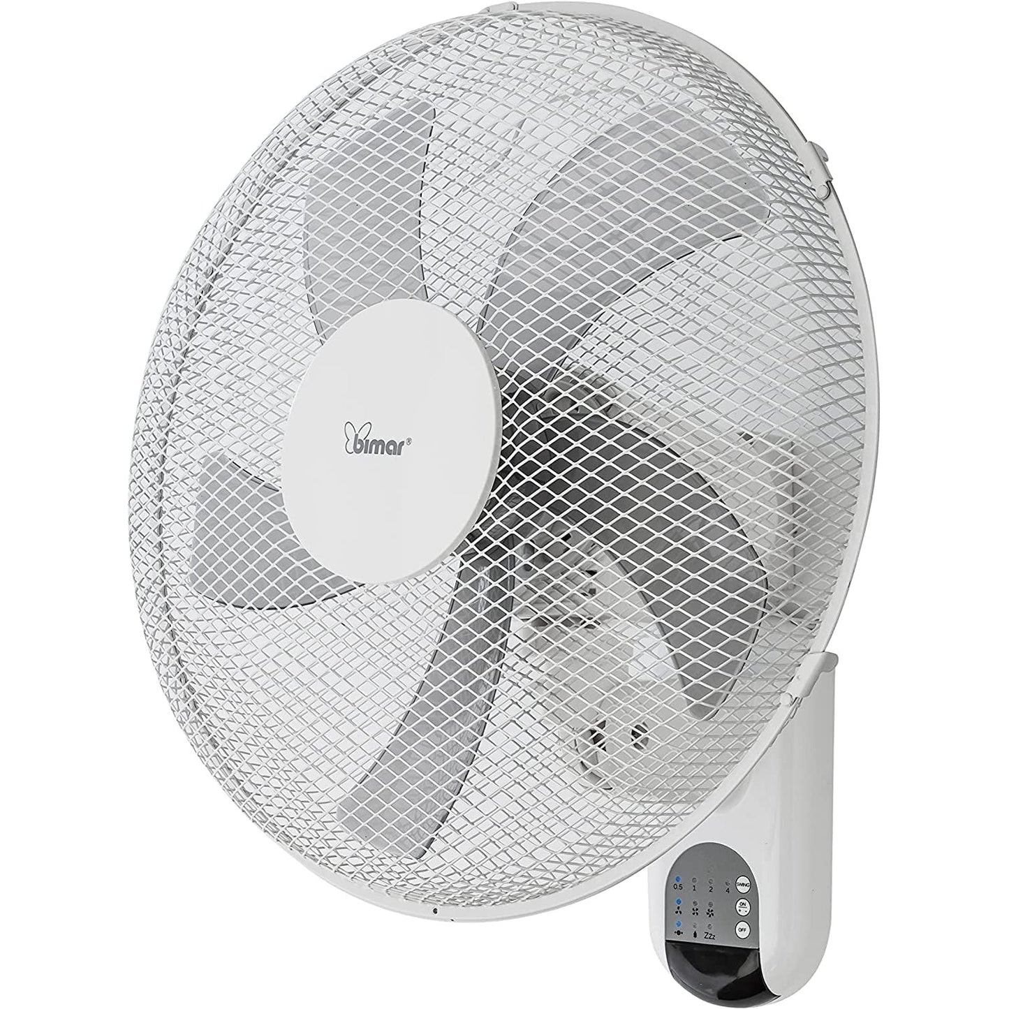 Bimar VM44 Ventilatore da Parete con Telecomando, Elica a 5 Pale Ø40cm, Comandi Elettronici e Telecomando 3 velocità e 3 modalità, Oscillazione Destra Sinistra, Kit Fissaggio Incluso