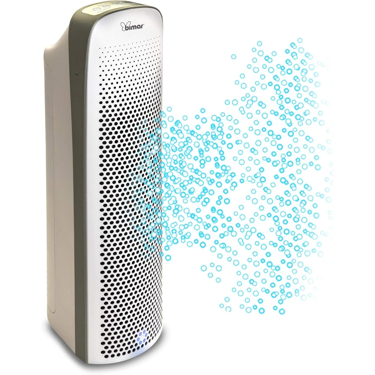 Bimar PA100 Purificatore Aria con Filtro HEPA Alta Filtrazione a Carboni Attivi e Lampada UV. Purificatore Aria Elimina Batteri, Odori, Allergie, Pollini, Fumo per Casa o Ufficio
