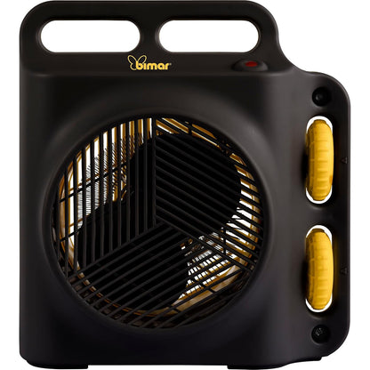 Bimar HF208 Stufa Elettrica Termoventilatore Elettrico da 2000W con Termostato Regolabile, Funzione Ventilazione e 2 Potenze di Riscaldamento. Corpo in Plastica con Maniglia Integrata