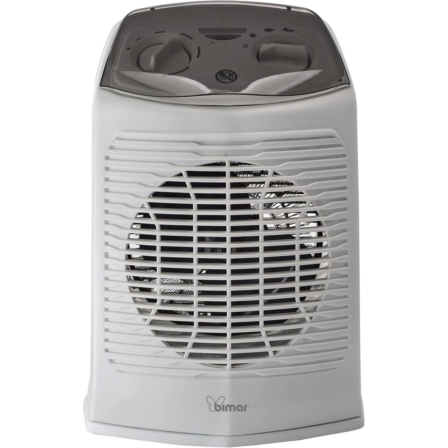 bimar HF200 Stufetta Elettrica Bagno, Termoventilatore Elettrico da 2000W a Basso Consumo con Termostato Regolabile e Protezione Comandi, Corpo in Plastica con Maniglia Integrata