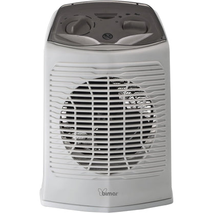 bimar HF200 Stufetta Elettrica Bagno, Termoventilatore Elettrico da 2000W a Basso Consumo con Termostato Regolabile e Protezione Comandi, Corpo in Plastica con Maniglia Integrata
