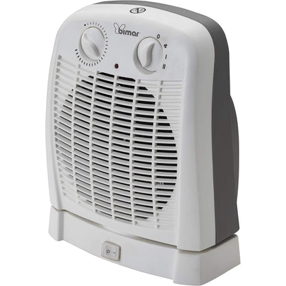 bimar HF195 Stufa elettrica Termoventilatore Elettrico da 2000W a Basso Consumo con Termostato Regolabile e Oscillazione Destra Sinistra, Corpo in Plastica con Maniglia Integrata